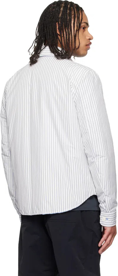 Moncler Cotton Blend Reversible Crescent Down Shirt In White