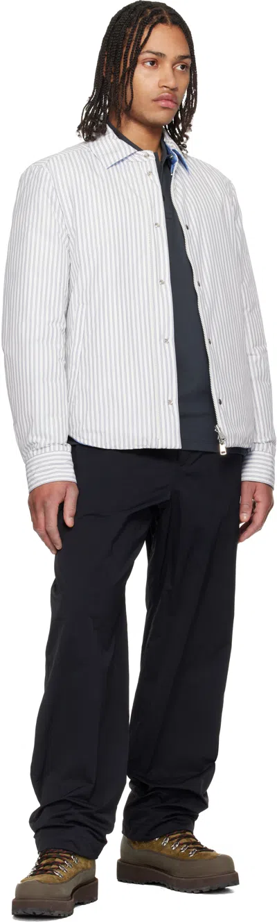 Moncler Cotton Blend Reversible Crescent Down Shirt In White