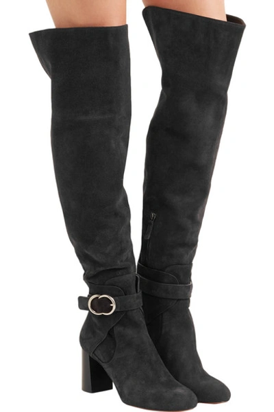 Shop Chloé Suede Over-the-knee Boots