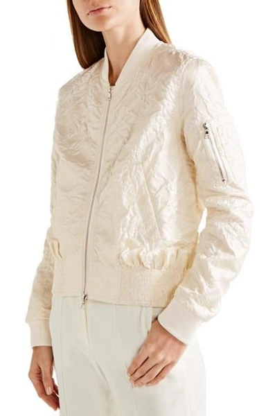 Shop Victoria Victoria Beckham Ruffle-trimmed Matelassé Bomber Jacket