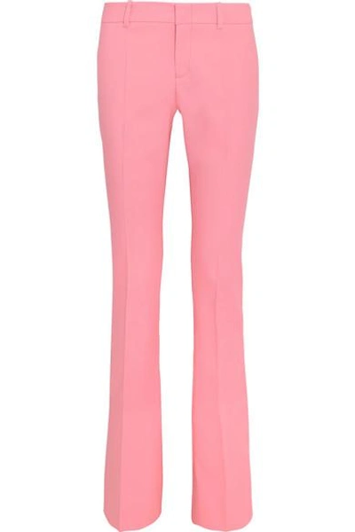 Shop Gucci Stretch-wool Bootcut Pants In Pastel Pink