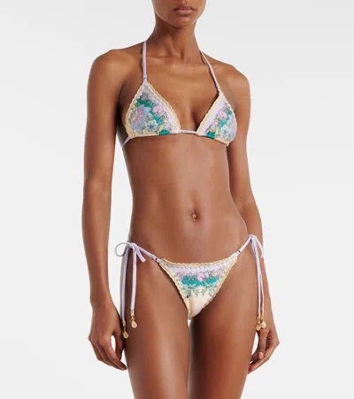 Zimmermann Beige Floral Swimwear In Multi