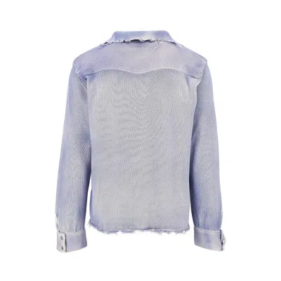 Amaranto Distressed-effect Knitted Overshirt In Blue