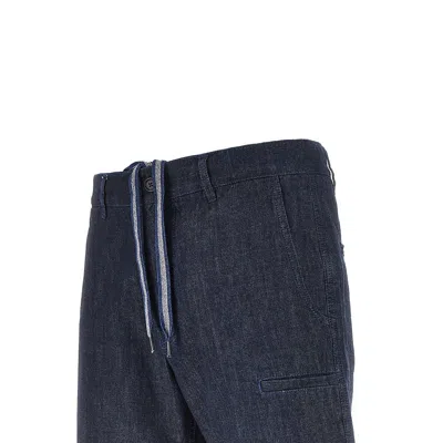 Aspesi Drawstring Denim Shorts In Blue