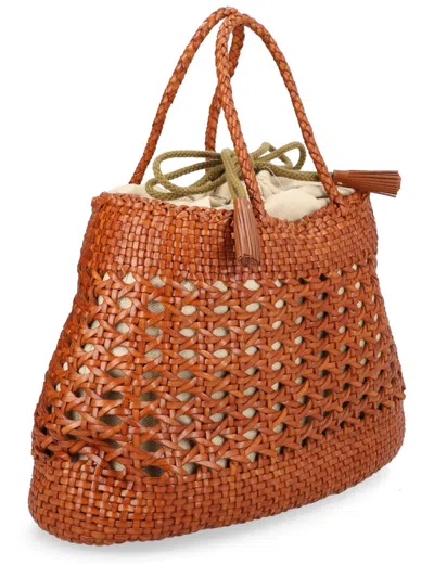 Dragon Diffusion Santa Cano Tan Woven Shoulder Bag