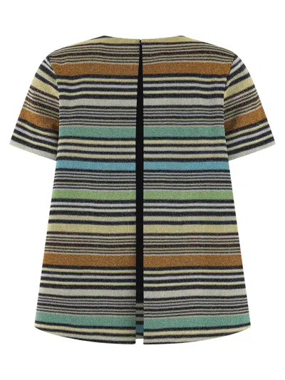 Missoni Multicolour Crew Neck Stripes T-shirt In Multi