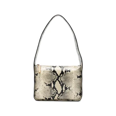 Khaite Small Lori Python Print Leather Shoulder Bag In Black