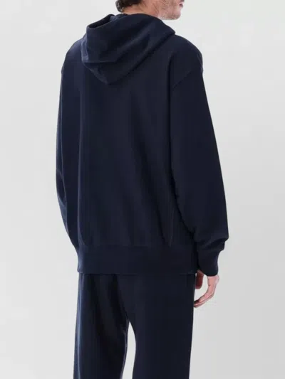 Champion Logo Fleece Hooded Sweatshirt Relaxed Fit In Blue