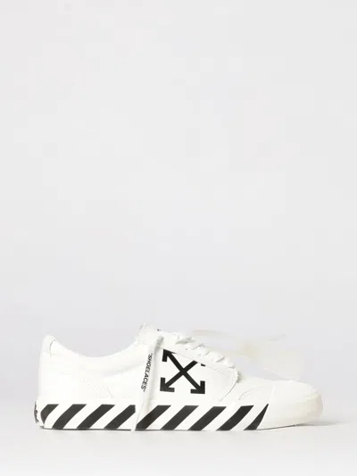 Off-white White Black Graphics Leather Sneakers In White