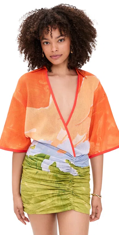 Significant Other Lulu Mini Dress Stamped Poppy In Multi