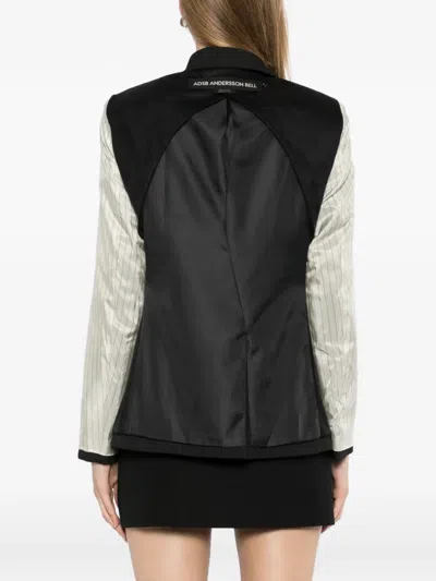 Andersson Bell Pinstripe Deconstructed Jacket In Black