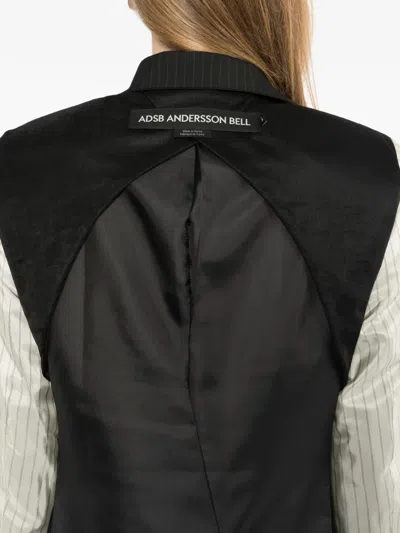 Andersson Bell Pinstripe Deconstructed Jacket In Black