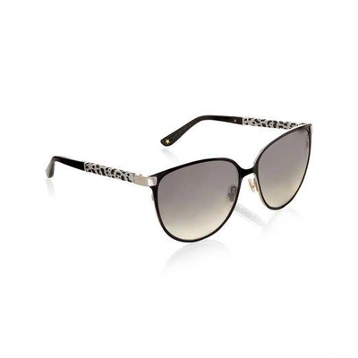 Shop Jimmy Choo Posie Black Framed Sunglasses With Glitter In Grey Mirror Silver