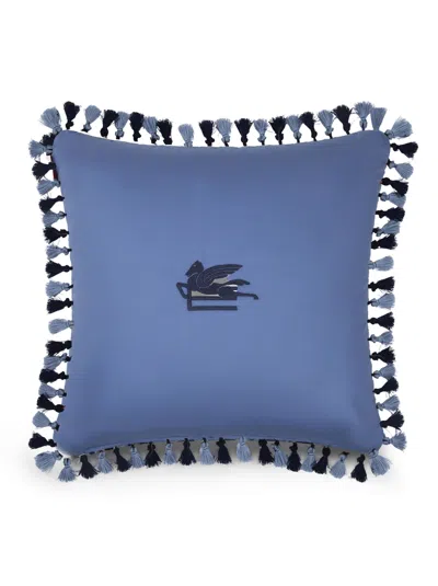 Etro Hoa Cushion With Passementerie In Blue