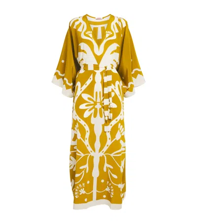 Eres Silk Printed Holi Kaftan In Multi