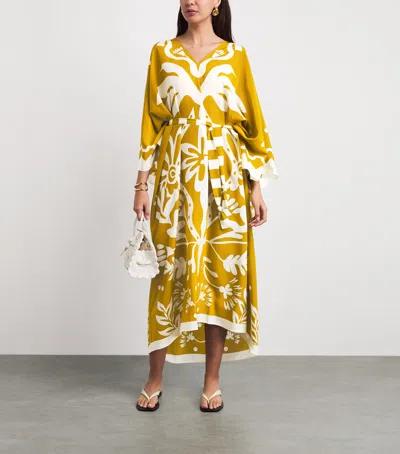 Eres Silk Printed Holi Kaftan In Multi