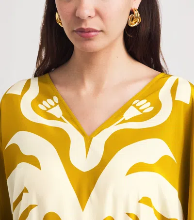 Eres Silk Printed Holi Kaftan In Multi