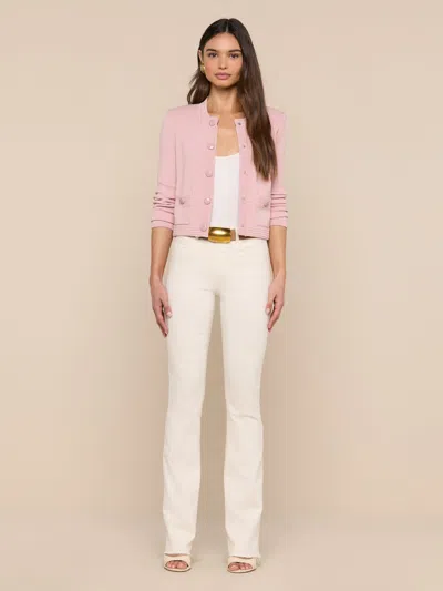 L'agence Patsy Cropped Cardigan In Pink