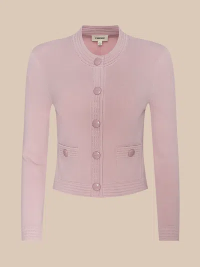 L'agence Patsy Cropped Cardigan In Pink