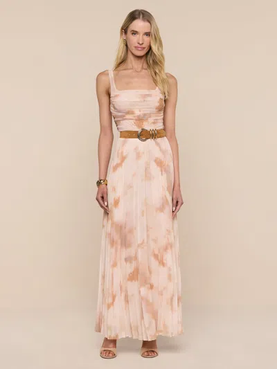 L'agence Rasha Shirred Tank In Frappe Multi Tie Dye