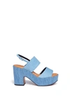 ROBERT CLERGERIE 'Emple' denim platform suede slingback sandals