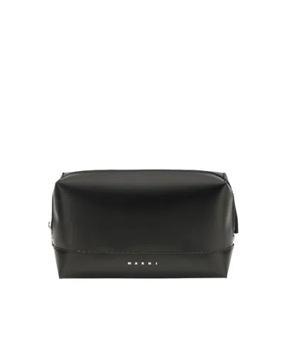 Marni Rectangular Crossbody Bag With Adjustable Strap In Black