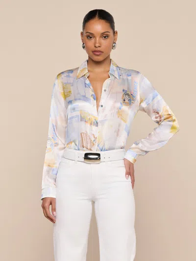 L'agence Tyler Silk Blouse In Multi