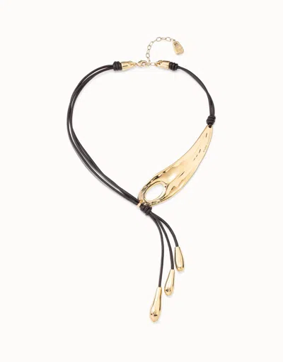 Unode50 18k Gold And Silver Short Adjustable Latigo Necklaces