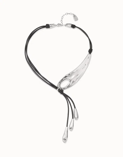 Unode50 18k Gold And Silver Short Adjustable Latigo Necklaces