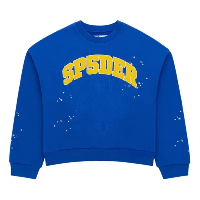Sp5der Varsity Web Sweater In Blue