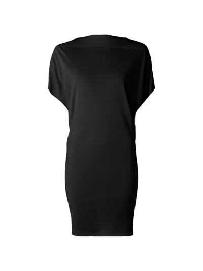 Jacquemus Mistral Back Draped Short Sleeve Dress In Black