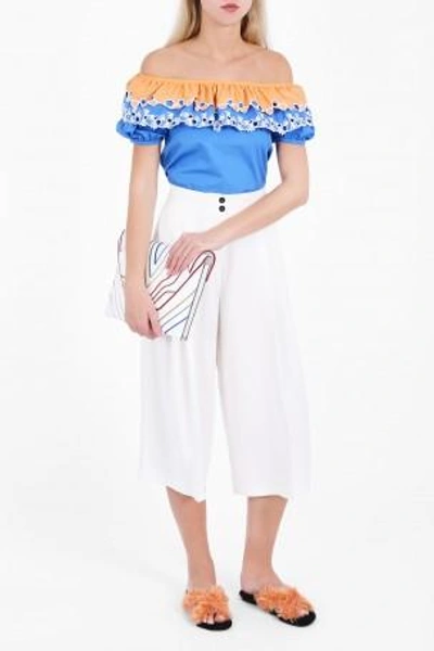 Shop Peter Pilotto Embroidered Off The Shoulder Top