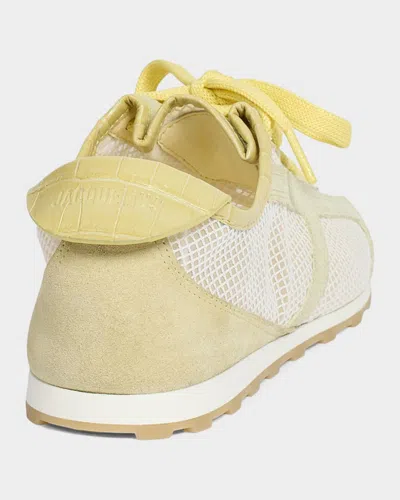 Jacquemus Low Top Sneakers Suede Mesh Rubber Sole In Animal Print