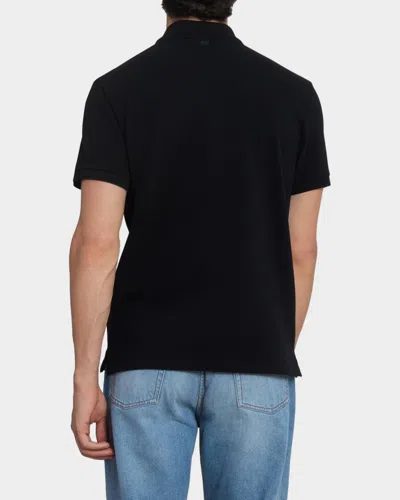Ami Alexandre Mattiussi Black Polo Shirt With Ami De Coeur Logo Embroidered On The Front In Cotton Man In Multi