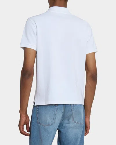 Ami Alexandre Mattiussi Ami Paris Men White Polo Shirt With Adc Embroidery On The Front And Classic Collar In Cotton Man In Multi