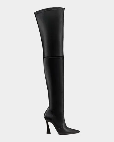 Stuart Weitzman 100mm Ultravinnie Stretch Leather Over-the-knee Boots In Black
