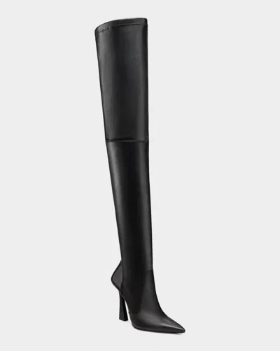 Stuart Weitzman 100mm Ultravinnie Stretch Leather Over-the-knee Boots In Black