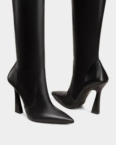Stuart Weitzman 100mm Ultravinnie Stretch Leather Over-the-knee Boots In Black