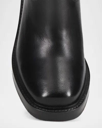 Frye Kate Leather Wide Calf Pull-on Boots In Black