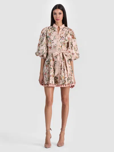 Alice And Olivia Lucy Mini Shirt Dress Sunset Grove English Rose In Multi