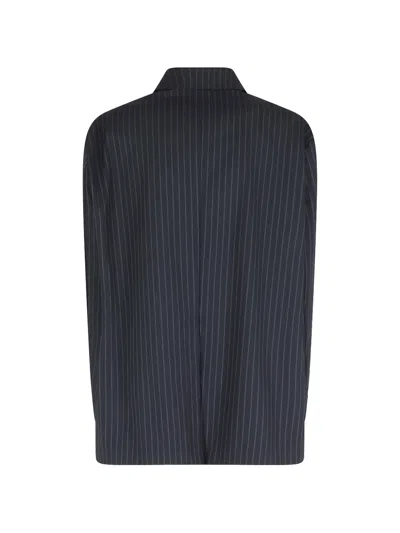 Solotre Pinstripe-patterned Blazer In Blue
