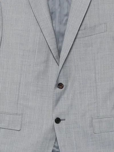 Corneliani Check-pattern Single-breasted Suit In Blue
