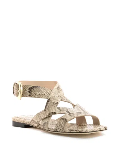 Stuart Weitzman Patterned Flat Sandals In Black
