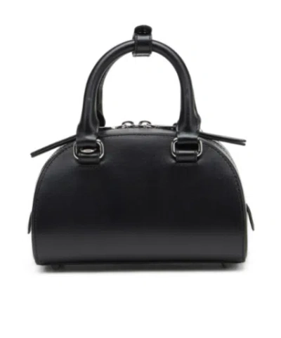 Diesel 1dr Dome-mini Bowling Bag In Snake-effect Leather In Black