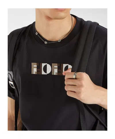 Fendi Ff Cube Ring In Gray