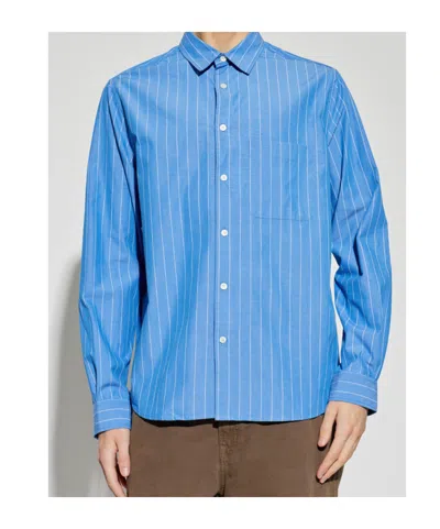 Samsoe & Samsoe Striped-pattern Shirt In Blue