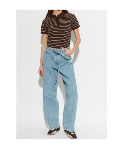 Samsoe & Samsoe Saharper Belted Denim Jeans In Blue