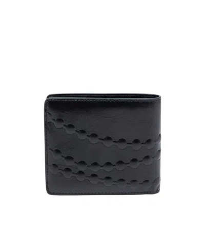 Diesel Embossed Bi-fold Wallet In Black