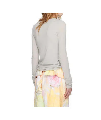 Open Yy Buttoned Layered T-shirt In Gray