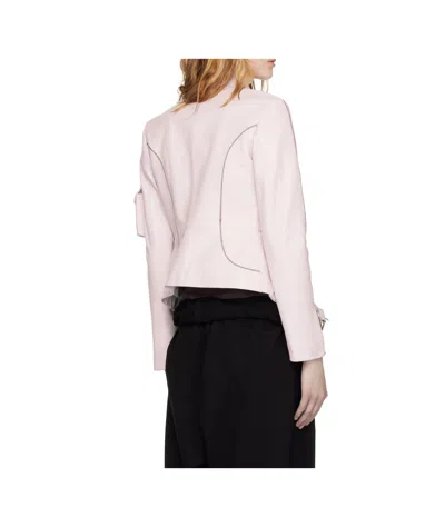 Open Yy Radius Leather Jacket In Pink